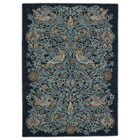 Dywan z botanicznym wzorem granatowy MOREW – BIRD WEBB’S BLUE 128308 Morris & Co.