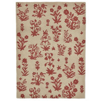 Dywan z roślinnym wzorem beżowo-czerwony WOODLAND GLADE LINEN / RUSSET BROWN 146801 Sanderson