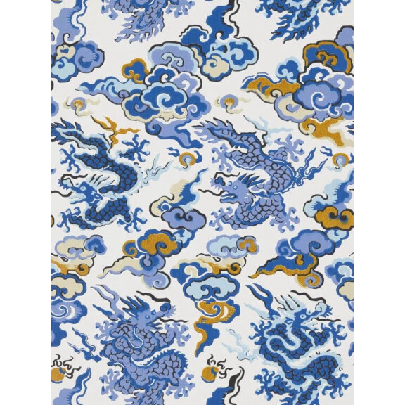 Tapeta japońskie smoki Pierre Frey FP763001 Dragons De Feu Veranda by Caspari