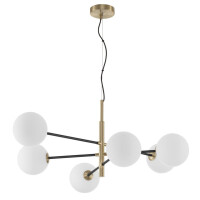 LAMPA WISZĄCA NOWOCZESNA MODERN NEW YORK 6 MLECZNE KULE ZŁOTA LE41767 Vitra