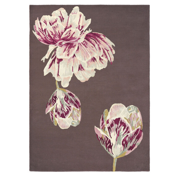 Brązowo Różowy Dywan Ted Baker w Kwiaty - TRANQUILITY AUBERGINE 56005
