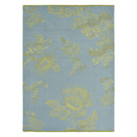 Niebiesko Złoty Dywan Wedgwood w Kwiaty - TONQUIN BLUE 37008