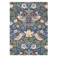 Niebiesko Złodziej Truskawek Zielony Dywan William Morris w Kwiaty - STRAWBERRY THIEF INDIGO 27708