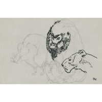 Fototapeta zwierzęta 75761-2 Bestiario GREY Andrea Pazienza