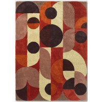 Dywan geometryczny czerwony Decor Cosmo Red Pale Green 095203 Brink & Campman