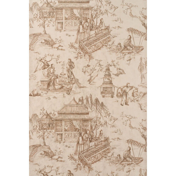 Tapeta Toile de Jouy metaliczna Pierre Frey FP587003 Le Printemps Du mekong metal Les Dessins 4