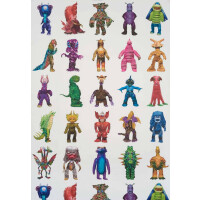 Tapeta potwory Pierre Frey FP592002 Monster Family Blanc Les Dessins 4