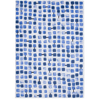 Dywan geometryczny drobne kwadraty Louis De Poortere 9348 COBBLESTONE AMPARO BLUES