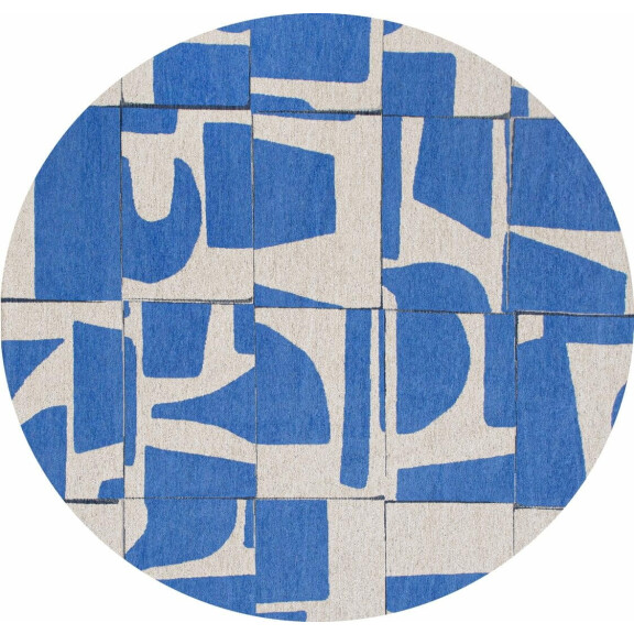 Dywan okrągły geometryczny retro Louis De Poortere 9358 PAPERCUT CAMPANULA ROUND