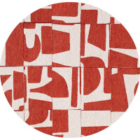 Dywan okrągły geometryczny retro Louis De Poortere 9364 PAPERCUT RUST ROUND