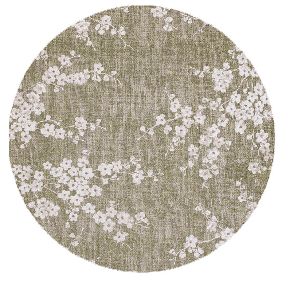 Dywan okrągły kwiaty Louis De Poortere 9372 SAKURA WET GARDEN ROUND