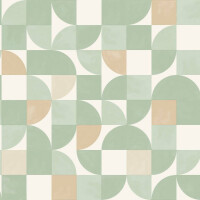 Tapeta geometryczna retro Caselio GNL2 105360776 Happiness Green Life 2