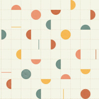 Tapeta geometryczna retro Caselio ARN102864260 Jump Around Around
