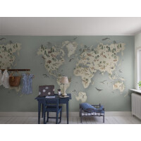 Mural mapa świata i zwierzęta Newbie II 6946 Little Explorer