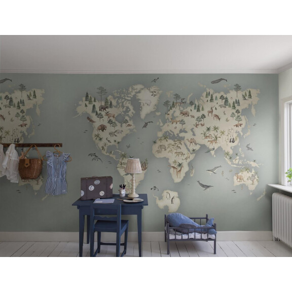 Mural mapa świata i zwierzęta Newbie II 6946 Little Explorer
