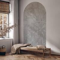 Mural łuk cieniowane kwiaty Wall Art Grey Ombre Flower Łuk