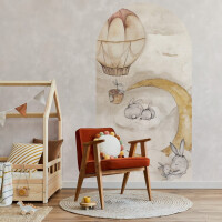 Mural łuk śpiące króliczki Wall Art Moonie Beige Łuk