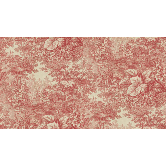 Fototapeta las w stylu Toile de jouy Sandberg S10401 Forest Toile Red Tidlösa