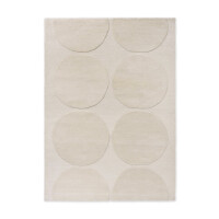 Dywan wełniany geometryczny koła Marimekko Isot Kivet Natural White 132501