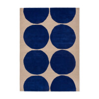 Dywan wełniany geometryczny koła Marimekko Isot Kivet Blue 132508