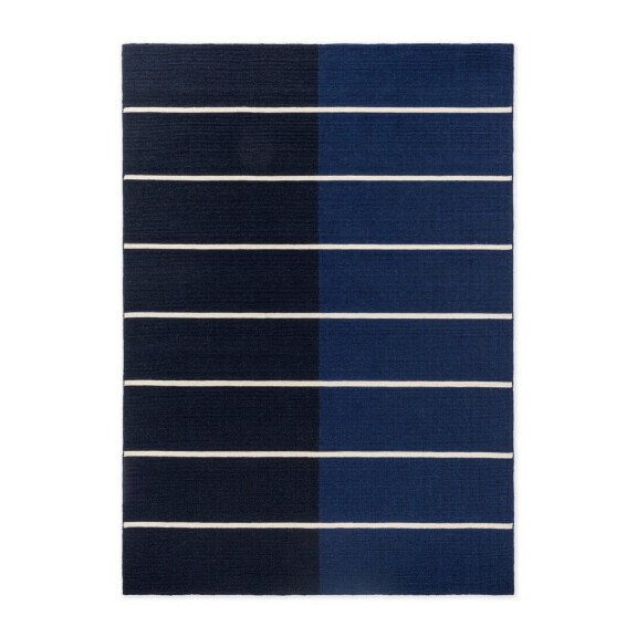 Dywan wełniany w paski Marimekko Tiibet Deep Blue 132808