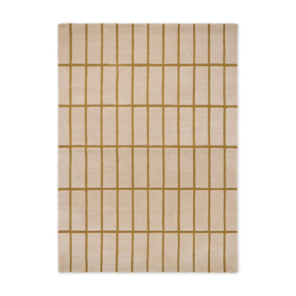 Dywan wełniany w kratkę Marimekko Tiiliskivi Bronze Yellow 132906