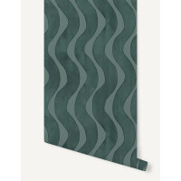 Tapeta falujące pasy Papermint La Vague 1127 Vert Velours Classics
