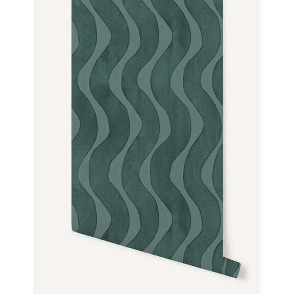 Tapeta falujące pasy Papermint La Vague 1127 Vert Velours Classics