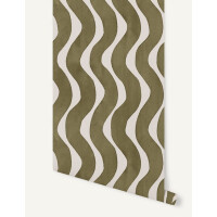 Tapeta falujące pasy Papermint La Vague 1137 Olive Feutre Classics