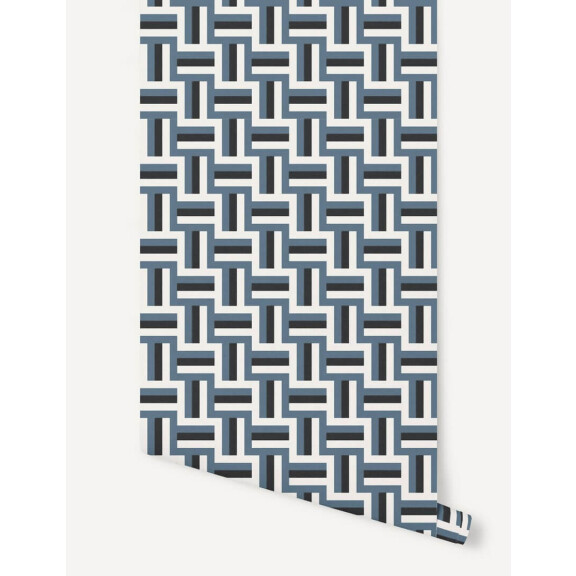 Tapeta geometryczna labirynt Papermint Neue 1111 Bleu Navy Classics