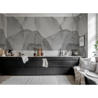 Fototapeta akwarelowe plamy Rebel Walls R18589 Petals Graphite Simplicity