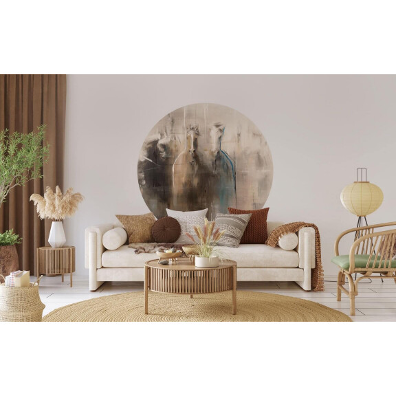 Mural okrągły artystyczny z końmi Wall Art Liberta Koło
