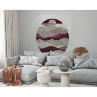 Mural okrągły abstrakcyjne fale Wall Art Merlot Koło