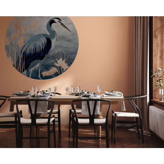 Mural okrągły czapla Wall Art Senzai Koło