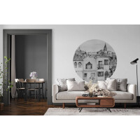 Mural okrągły zabytkowe miasto Wall Art Vichy Koło