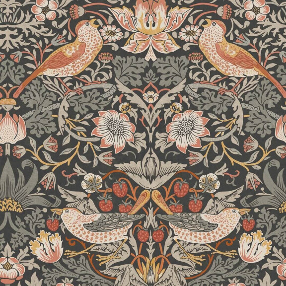 Tapeta botaniczna "Złodziej truskawek" Graham & Brown Strawberry Thief 124230 William Morris At Home