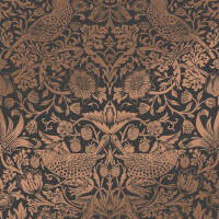 Tapeta botaniczna "Złodziej truskawek" metaliczna Graham & Brown Strawberry Thief Fibrous 124236 William Morris At Home