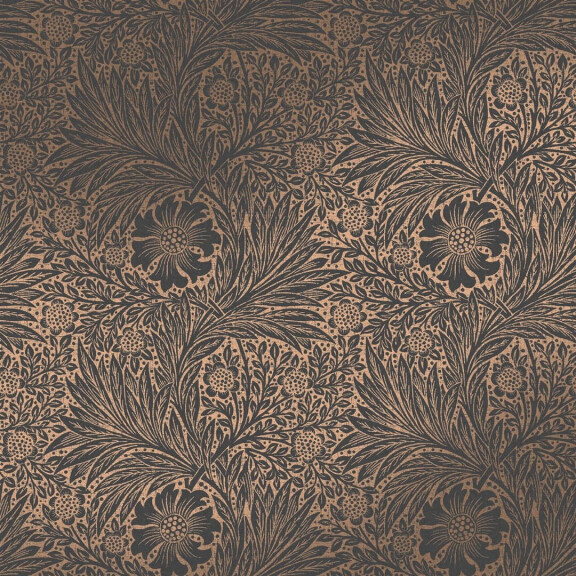 Tapeta kwiaty metaliczna Graham & Brown Marigold Fibrous 124254 William Morris At Home