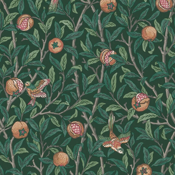 Tapeta botaniczna ptaki i owoce Graham & Brown Bird & Pomegranate 124260 William Morris At Home