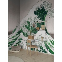 Fototapeta fala Rebel Walls R20530 Under the Wave off Kanagawa Green First Rebels