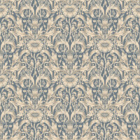 Tapeta roślinne medaliony Sandberg S10571 Emil Indigo Blue Tradgarden