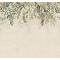 Fototapeta roślinna akwarela Sandberg S10657 Wisteria Green Tradgarden