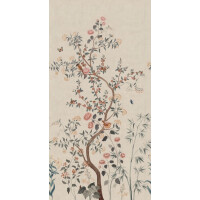 Fototapeta botaniczna w stylu chinoiserie Sandberg S10588 Eleonora Misty Blue Herbarium