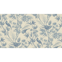 Fototapeta ptaki w bujnym bambusowym gaju Sandberg S10595 Celeste Mural Blue Herbarium
