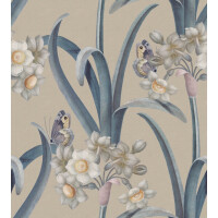 Fototapeta kwiaty i motyle Sandberg S10601 Lilian Blue Herbarium