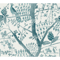 Tapeta botaniczna York Antonina Vella BO6632 Peacok Block Print Boho Luxe