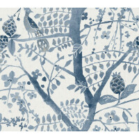 Tapeta botaniczna York Antonina Vella BO6634 Peacok Block Print Boho Luxe