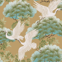 Tapeta York Wallcoverings AF6594 Sprig and Heron Tea Garden