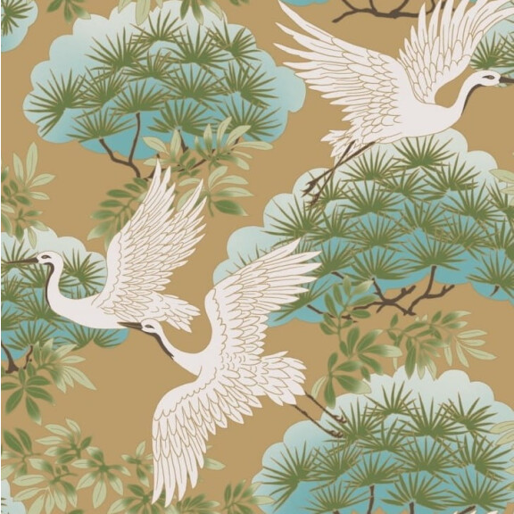Tapeta York Wallcoverings AF6594 Sprig and Heron Tea Garden