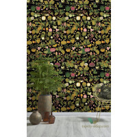 Tapeta Mind the Gap WP20314 Asian Fruits And Flowers Anthracite